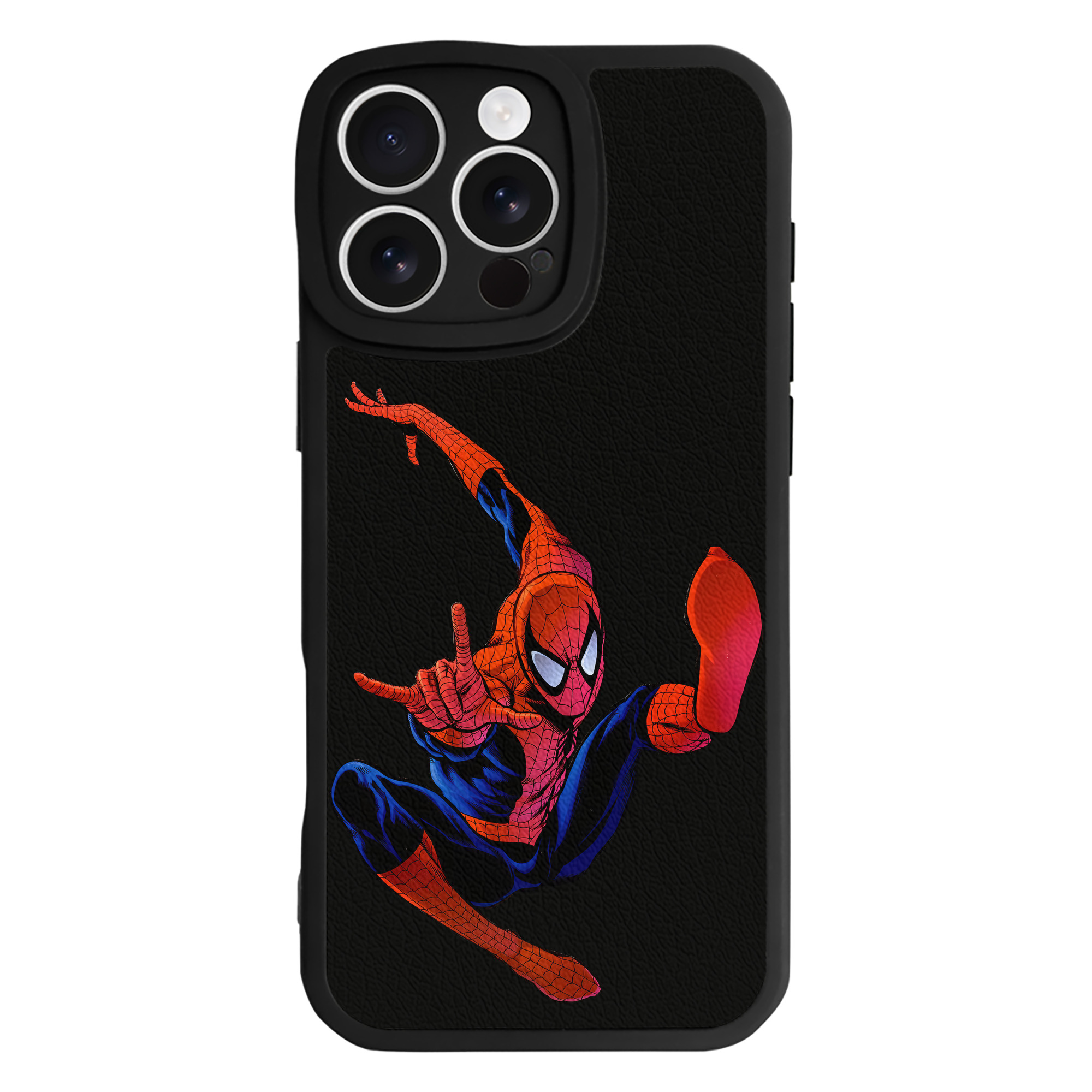 （画像用） Spider Man スパイダーマン 【iPhone 16シリーズ対応】シリコンスマホケース（レザー調） 材質：シリコン